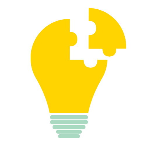 illustration of a light bulb with a puzzle piece